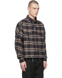 schwarzes Flanell Langarmhemd mit Schottenmuster von Gmbh