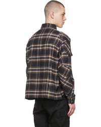 schwarzes Flanell Langarmhemd mit Schottenmuster von Gmbh