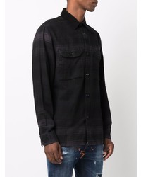 schwarzes Flanell Langarmhemd mit Schottenmuster von Diesel