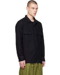 schwarzes Flanell Langarmhemd von Universal Works