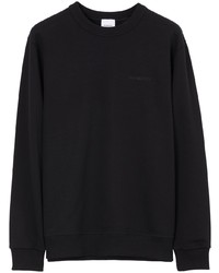 schwarzes Fleece-Sweatshirt mit Karomuster von Burberry