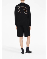 schwarzes Fleece-Sweatshirt mit Karomuster von Burberry