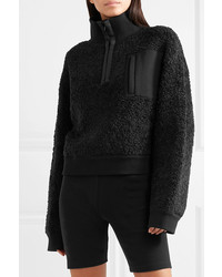 schwarzes Fleece-Sweatshirt von T by Alexander Wang