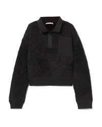 schwarzes Fleece-Sweatshirt von T by Alexander Wang