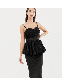 schwarzes figurbetontes Kleid mit Fransen von Asos Tall