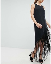 schwarzes Freizeitkleid mit Fransen von Asos