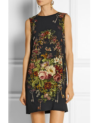 schwarzes Freizeitkleid mit Blumenmuster von Dolce & Gabbana
