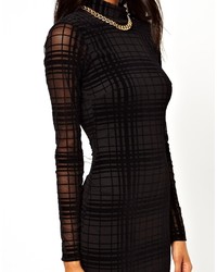 schwarzes Freizeitkleid mit Schottenmuster von Asos