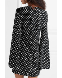 schwarzes gepunktetes gerade geschnittenes Kleid aus Seide von Michael Kors Collection
