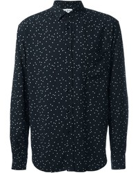 schwarzes gepunktetes Hemd von Saint Laurent