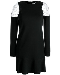 schwarzes gepunktetes Kleid aus Netzstoff von RED Valentino