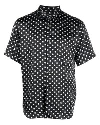 schwarzes gepunktetes Kurzarmhemd von Black Comme Des Garçons