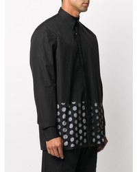 schwarzes gepunktetes Langarmhemd von Maison Margiela