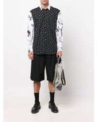 schwarzes gepunktetes Langarmhemd von Comme Des Garcons SHIRT