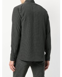 schwarzes gepunktetes Langarmhemd von Saint Laurent