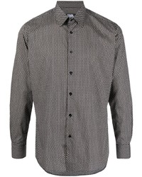 schwarzes gepunktetes Langarmhemd von Karl Lagerfeld