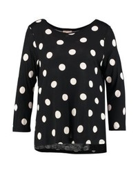 schwarzes gepunktetes Langarmshirt von Esprit