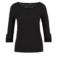 schwarzes gepunktetes Langarmshirt von Only