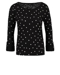schwarzes gepunktetes Langarmshirt von Only