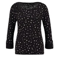 schwarzes gepunktetes Langarmshirt von Only