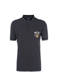 schwarzes gepunktetes Polohemd von Dolce & Gabbana