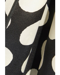 schwarzes gepunktetes Satin Maxikleid von Calvin Klein Collection