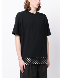 schwarzes gepunktetes T-Shirt mit einem Rundhalsausschnitt von Comme des Garcons Homme