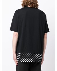 schwarzes gepunktetes T-Shirt mit einem Rundhalsausschnitt von Comme des Garcons Homme