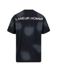 schwarzes gepunktetes T-Shirt mit einem Rundhalsausschnitt von Flaneur Homme