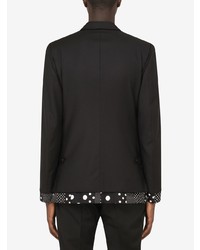 schwarzes gepunktetes Zweireiher-Sakko von Dolce & Gabbana