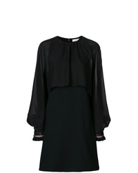 schwarzes gerade geschnittenes Kleid aus Chiffon von Chloé