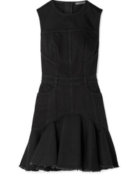 schwarzes gerade geschnittenes Kleid aus Jeans von Alexander McQueen