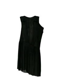 schwarzes gerade geschnittenes Kleid aus Netzstoff von Ann Demeulemeester