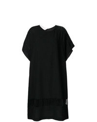 schwarzes gerade geschnittenes Kleid aus Netzstoff von Maison Margiela