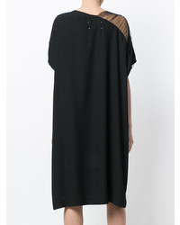schwarzes gerade geschnittenes Kleid aus Netzstoff von Maison Margiela