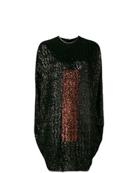 schwarzes gerade geschnittenes Kleid aus Pailletten von Gianluca Capannolo