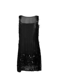 schwarzes gerade geschnittenes Kleid aus Pailletten von Jean Paul Gaultier Vintage