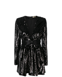 schwarzes gerade geschnittenes Kleid aus Pailletten von Liu Jo