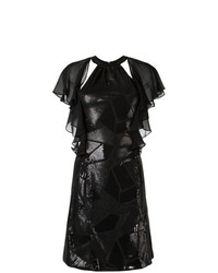 schwarzes gerade geschnittenes Kleid aus Pailletten von Tufi Duek