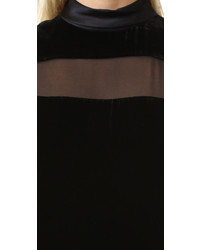 schwarzes gerade geschnittenes Kleid aus Samt von Rag & Bone