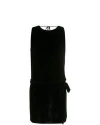 schwarzes gerade geschnittenes Kleid aus Samt von Reinaldo Lourenço