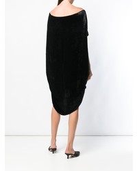 schwarzes gerade geschnittenes Kleid aus Samt von Paula Knorr