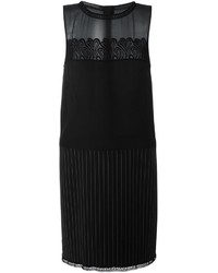schwarzes gerade geschnittenes Kleid aus Seide von Alberta Ferretti
