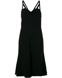 schwarzes gerade geschnittenes Kleid aus Seide von Armani Collezioni