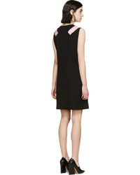 schwarzes gerade geschnittenes Kleid aus Seide von Versace