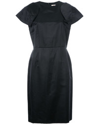 schwarzes gerade geschnittenes Kleid aus Seide von Comme des Garcons