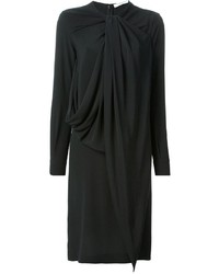schwarzes gerade geschnittenes Kleid aus Seide von Givenchy