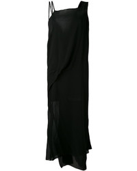 schwarzes gerade geschnittenes Kleid aus Seide von Isabel Benenato