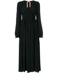 schwarzes gerade geschnittenes Kleid aus Seide von No.21