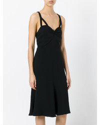 schwarzes gerade geschnittenes Kleid aus Seide von Armani Collezioni